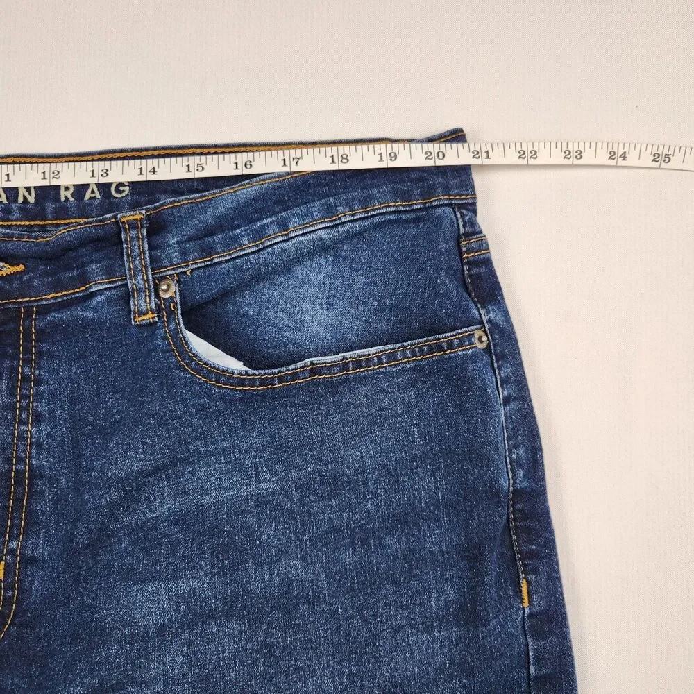 American Rag Comfort Stretch Jeans Men 38x30 Distressed Whiskering Med/Dark Wash